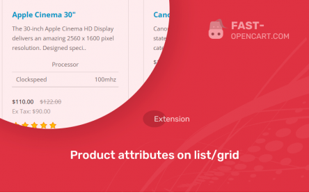 Product attributes on list/grid