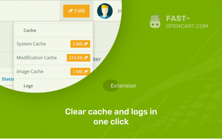 Clear cache and logs in one click