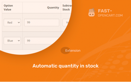 Automatic quantity in stock