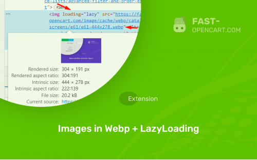 Images in Webp + LazyLoading