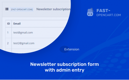 Newsletter subscription form with admin entry