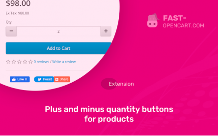 Plus and minus quantity buttons for products